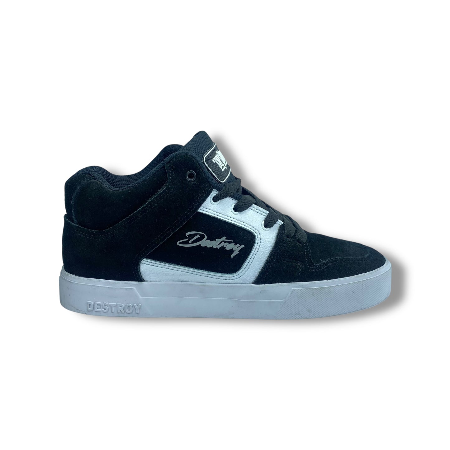 DESTROY SEMIBOTA NEGRO CON BLANCO