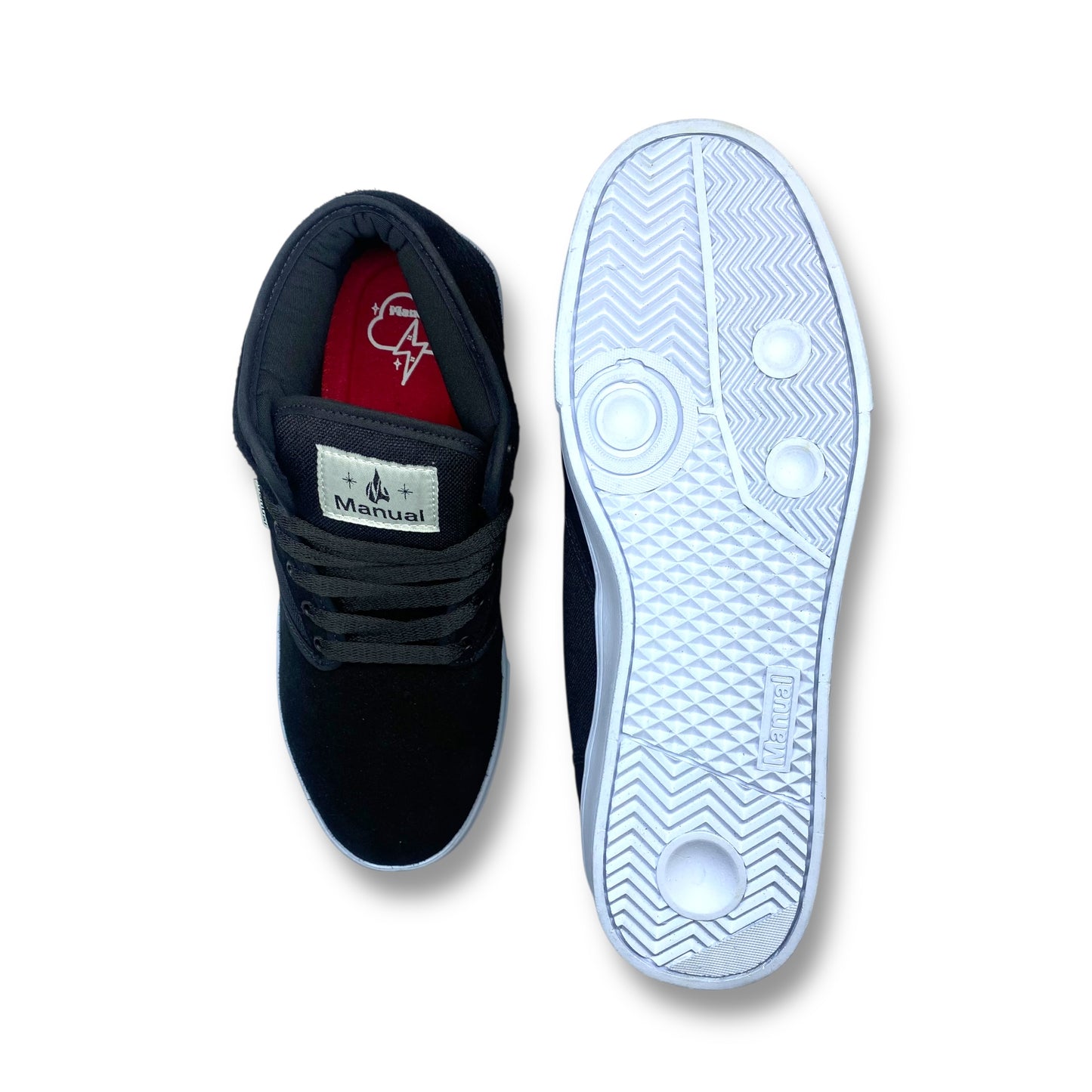 TENIS MANUAL EN BOTA NEGRO/BLANCO