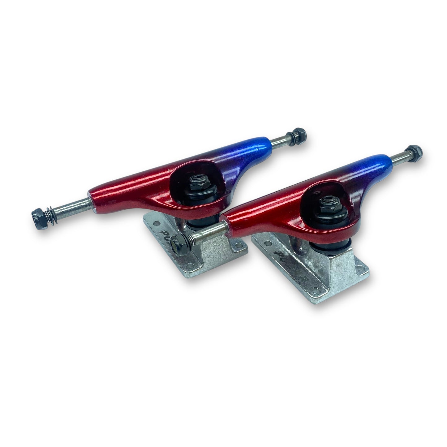 TRUCKS POLAR ROJO Y AZUL BASE PLATEADA