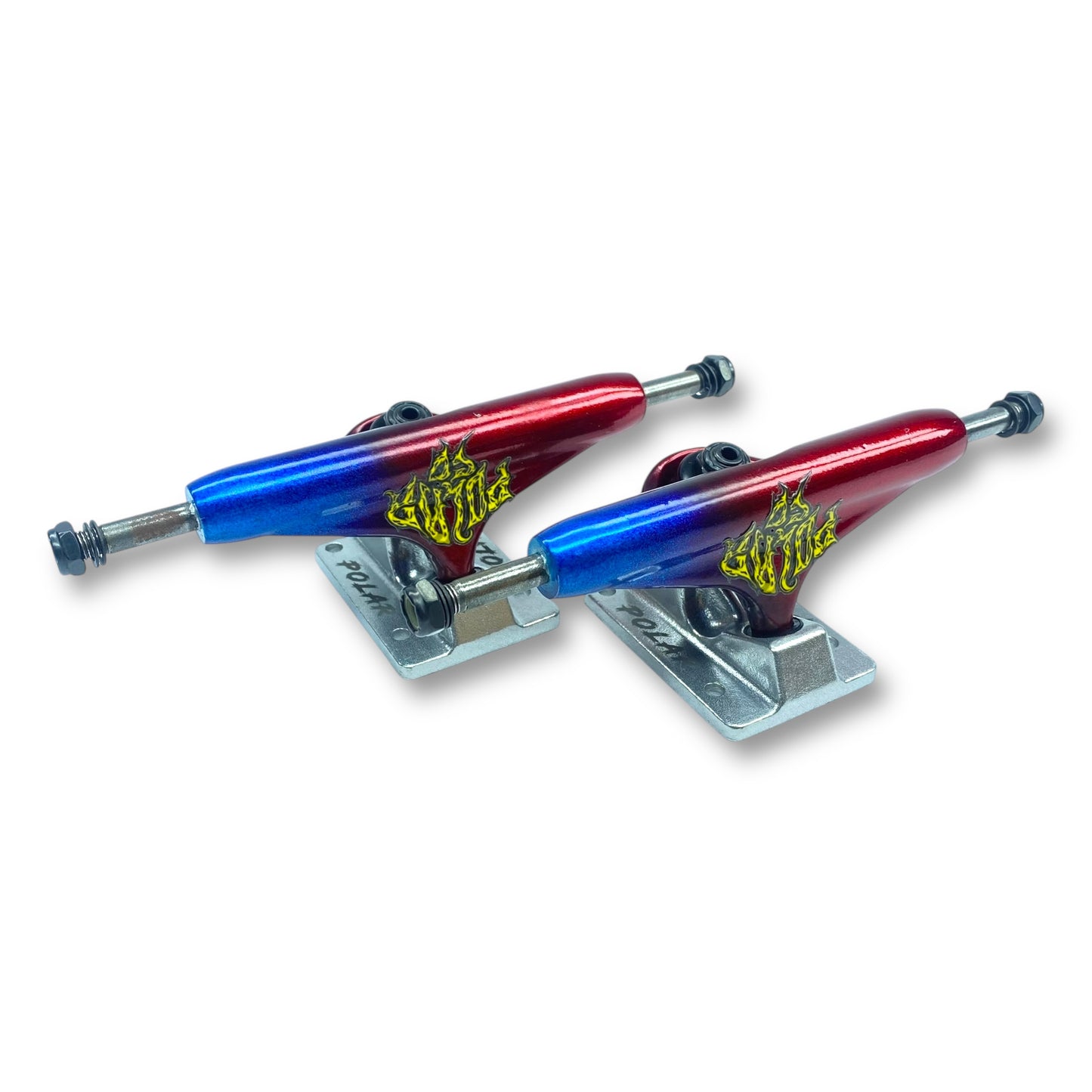 TRUCKS POLAR ROJO Y AZUL BASE PLATEADA